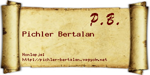 Pichler Bertalan névjegykártya